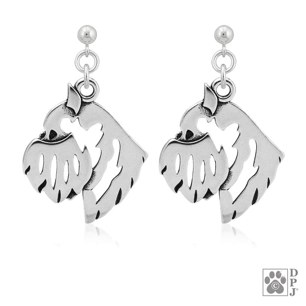 Sterling Silver Brussels Griffon Earrings