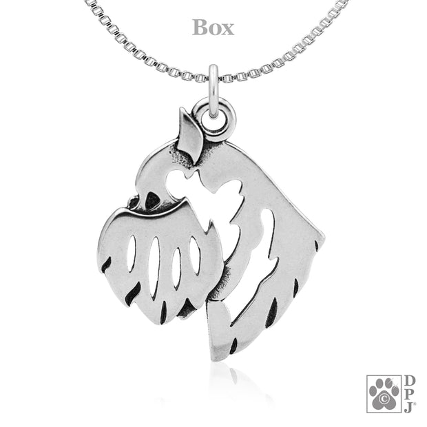 Brussels Griffon Pendant Necklace in Sterling Silver