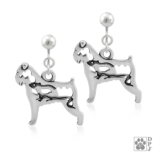 Brussels Griffon Earrings in Sterling Silver
