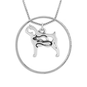 Brussels Griffon Necklace w/Paw Print Enhancer, Body