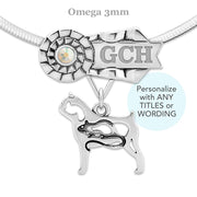 Personalized Brussels Griffon Rosette Necklace, BIS NOHS Jewelry