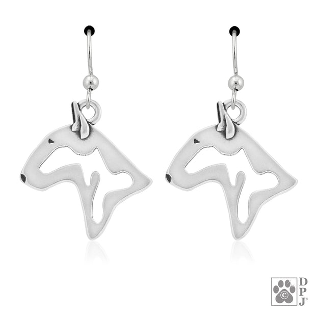 Sterling Silver Bull Terrier Earrings