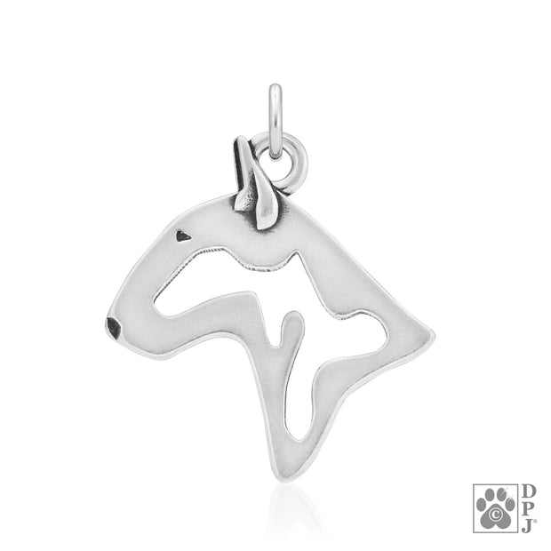 Bull Terrier Pendant Necklace in Sterling Silver