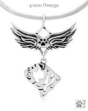 Bulldog Memorial Necklace, Angel Wing Jewelry
