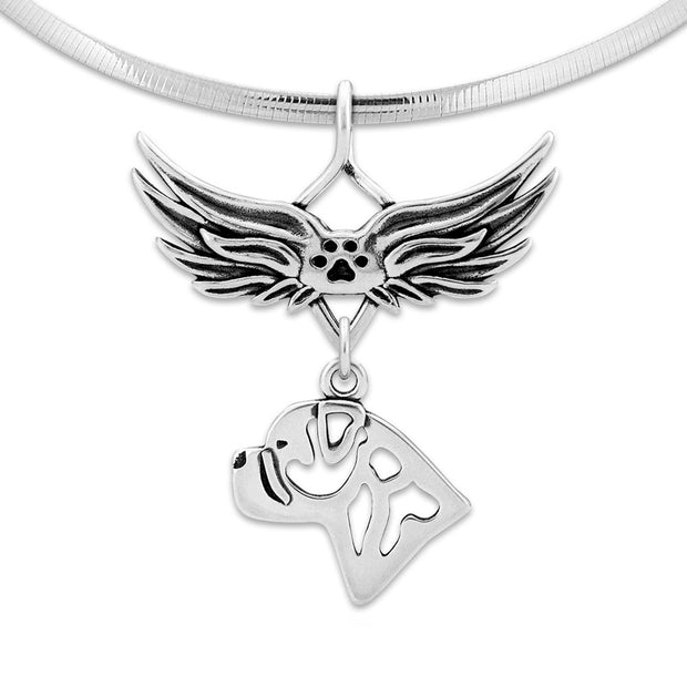 Bullmastiff Angel Wing Necklace