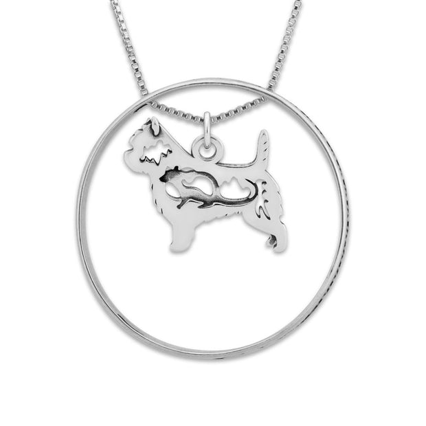 Cairn Terrier Necklace w/Paw Print Enhancer, Body