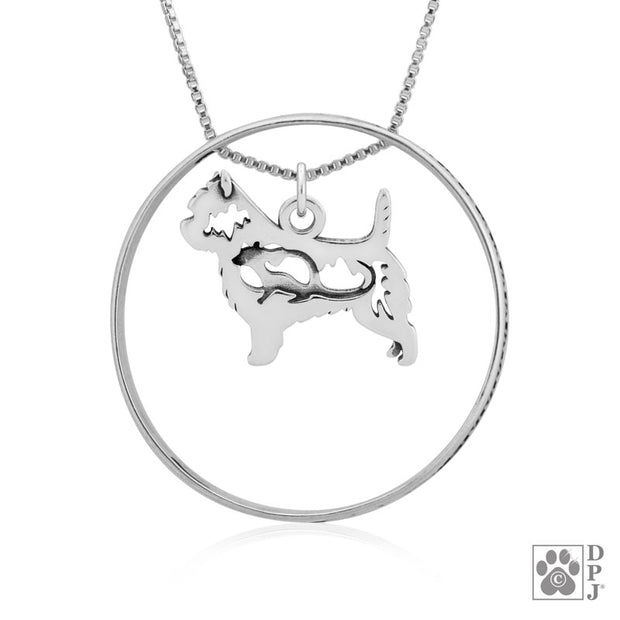 Cairn Terrier Necklace w/Paw Print Enhancer, Body