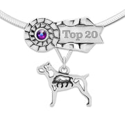 Custom Cane Corso Rosette Necklace, Grand Champion Jewelry