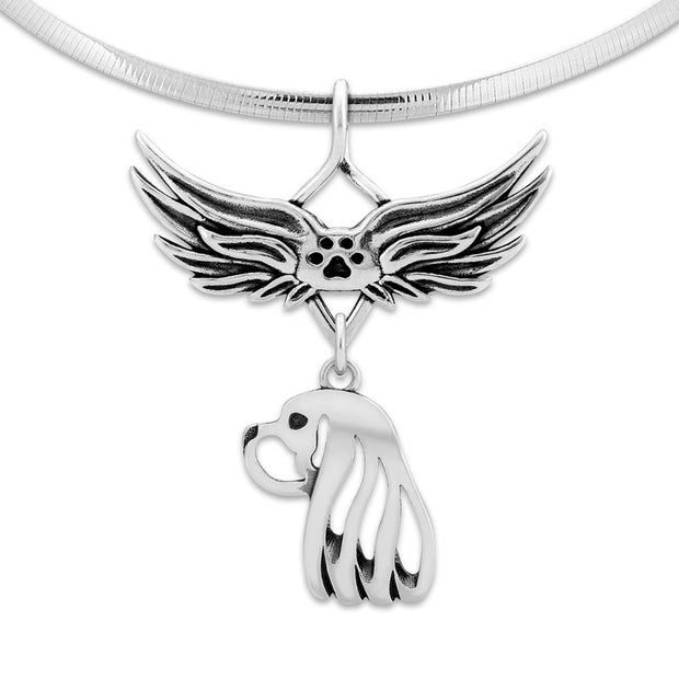 Cavalier King Charles Spaniel Angel Wing Necklace