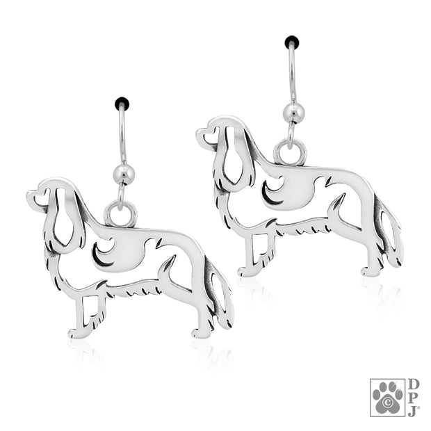 Sterling Silver Cavalier King Charles Spaniel Earrings
