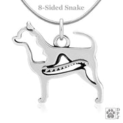 Chihuahua Necklace Jewelry in Sterling Silver, Smooth