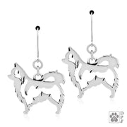 Sterling Silver Chihuahua Earrings, Longhaired