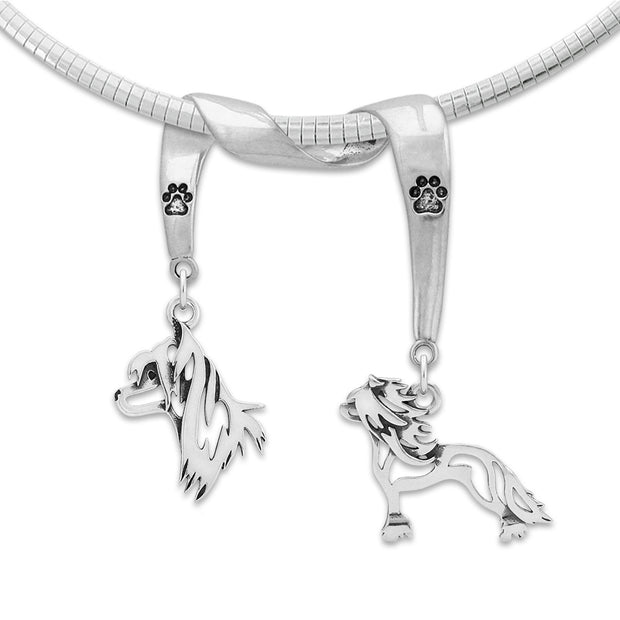 Chinese Crested Luxury Necklace in Sterling Silver