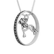 Sterling Silver Hairless Chinese Crested Necklace w/Paw Print Enhancer, Body