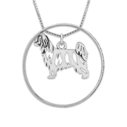 Sterling Silver Chinese Crested Necklace w/Paw Print Enhancer, Body