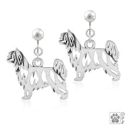 Sterling Silver Chinese Crested Powderpuff Earrings