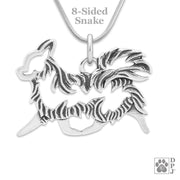 Gaiting Chihuahua Necklace in Sterling Silver