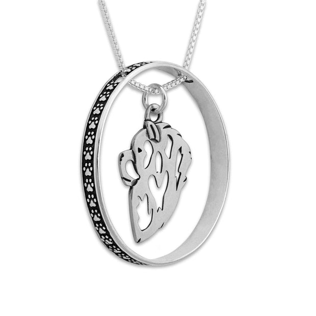 Chow Chow Necklace w/Paw Print Enhancer, Head