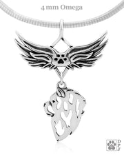 Chow Chow Memorial Necklace, Angel Wing Jewelry