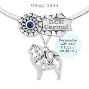 Custom Chow Chow Rosette Necklace, BIS NOHS Jewelry