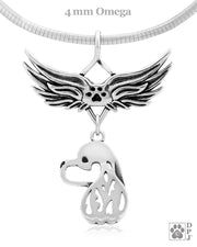 Cocker Spaniel Memorial Necklace, Angel Wing Jewelry