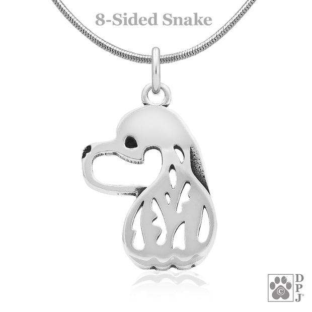 Cocker Spaniel Pendant Necklace in Sterling Silver