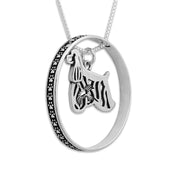 Sterling Silver Cocker Spaniel Necklace w/Paw Print Enhancer, Body