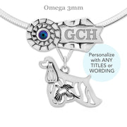 Custom Cocker Spaniel Rosette Necklace, Grand Champion Jewelry