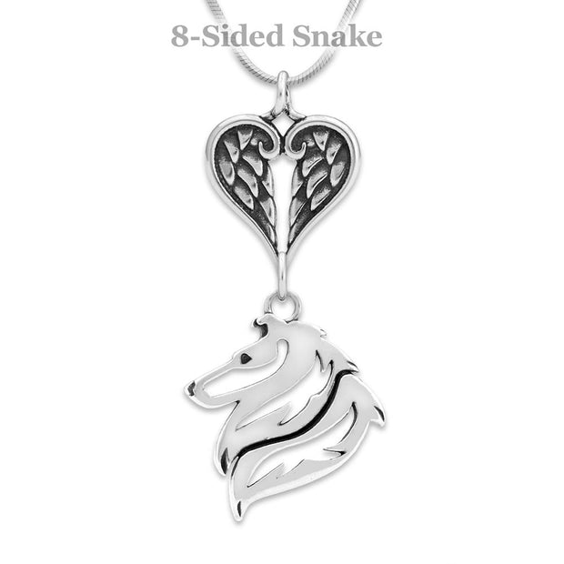 Personalized Collie Angel Necklace