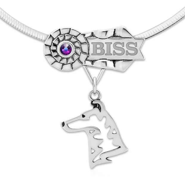 Collie Customized Rosette Necklace, MACH Jewelry