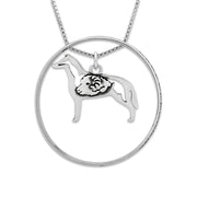 Collie Necklace w/Paw Print Enhancer, Smooth Coat Body