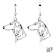 Sterling Silver Dachshund Earrings, Smooth Coat