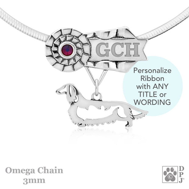 Best In Show Dachshund Necklace Pendant, Grand Champion Dog Gifts