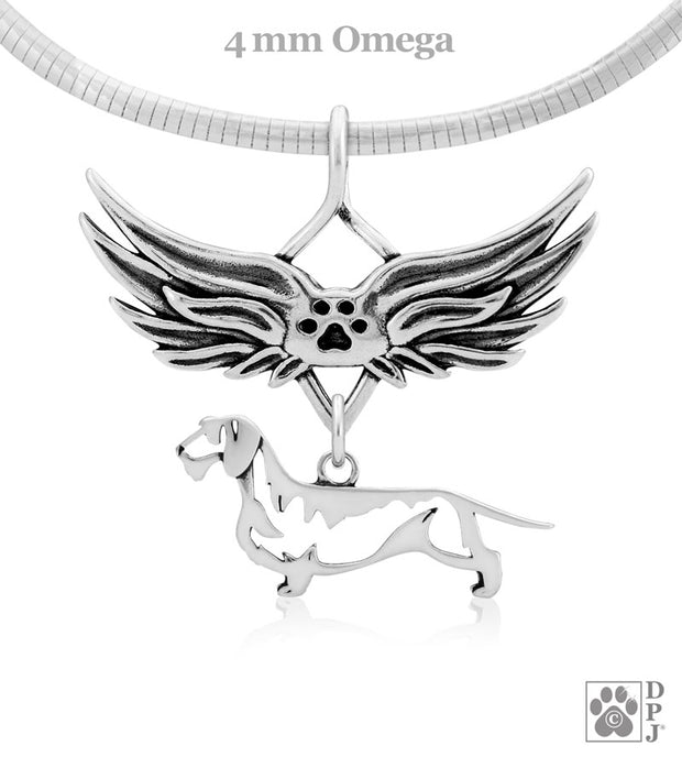 Wirehaired Dachshund Memorial Pendant, Pet Loss Jewelry