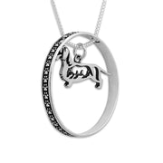 Dachshund Statement Necklace in Sterling Silver