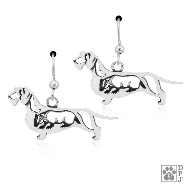 Dachshund Earrings, Wirehaired