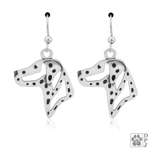 Sterling Silver Dalmatian Earrings