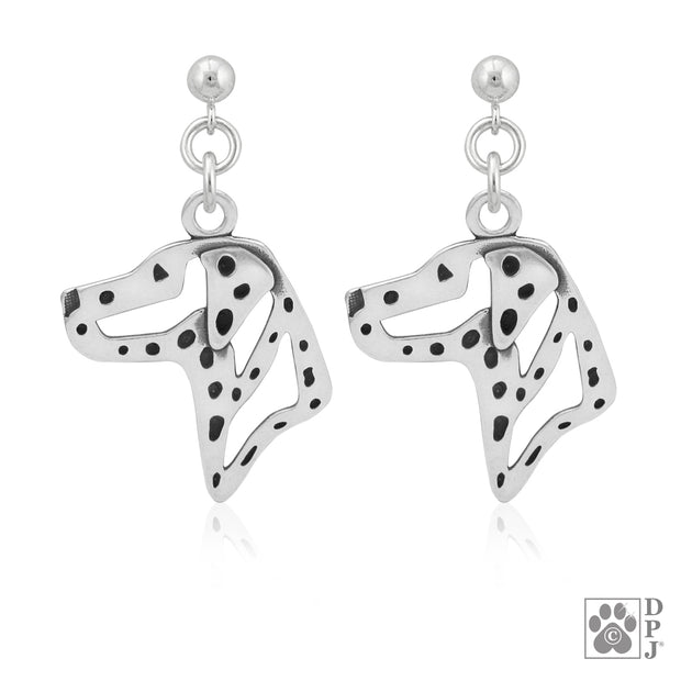 Sterling Silver Dalmatian Earrings