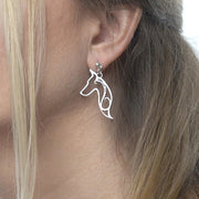 Sterling Silver Doberman Pinscher Earrings