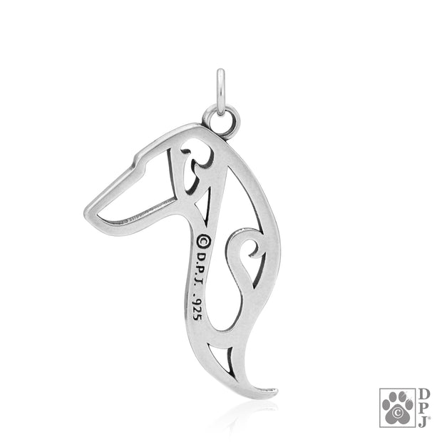 Doberman Pinscher Necklace Charm in Sterling Silver