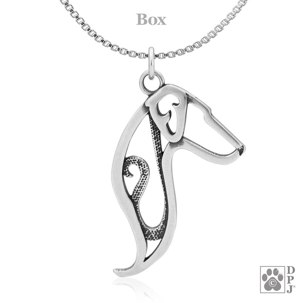 Doberman Pinscher Necklace Charm in Sterling Silver