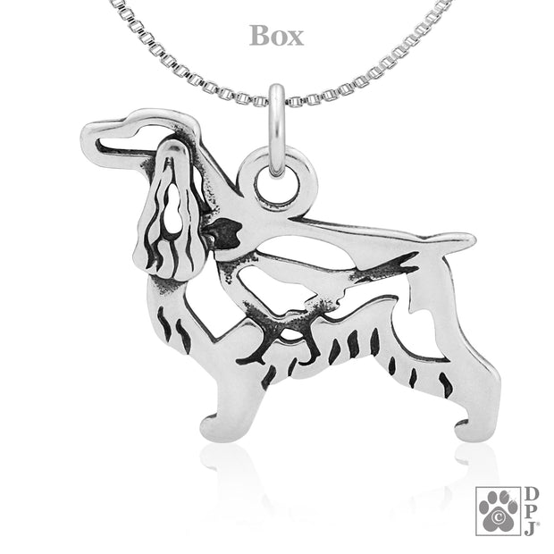 English Cocker Spaniel Necklace Jewelry in Sterling Silver
