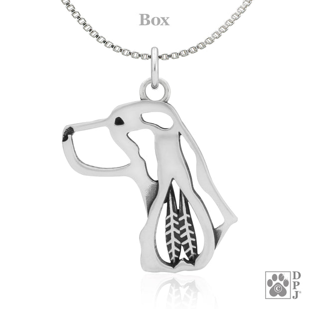 English Springer Spaniel Pendant Necklace in Sterling Silver