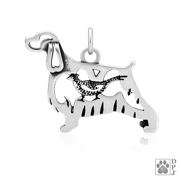 English Springer Spaniel Necklace Jewelry in Sterling Silver