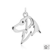 Flat-Coated Retriever Pendant Necklace in Sterling Silver