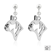 Sterling Silver French Bulldog Earrings