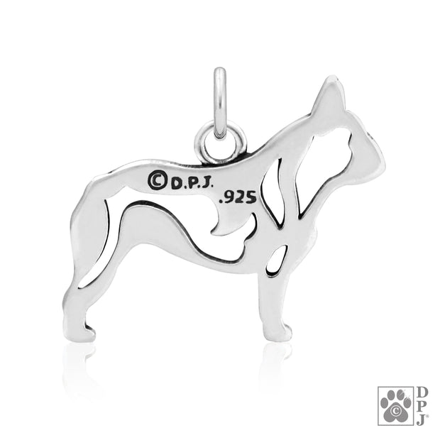 French Bulldog Necklace Jewelry in Sterling Silver
