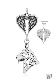 German Shepherd Angel Necklace, Personalized Sympathy Gifts