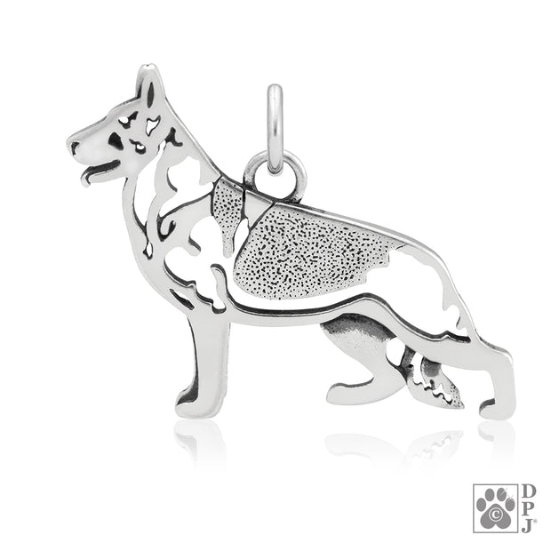 German Shepherd Dog Necklace Jewelry in Sterling Silver