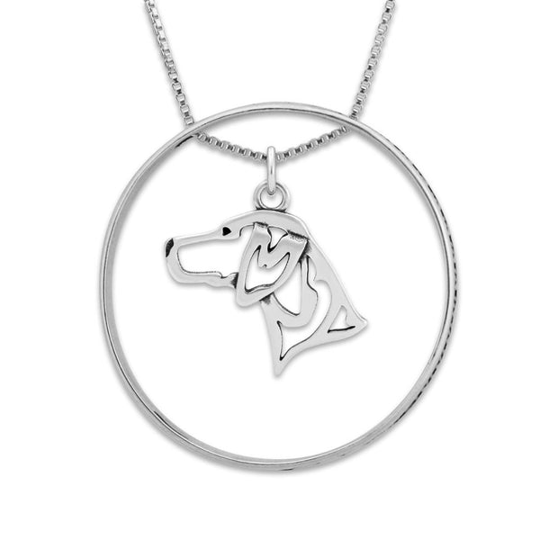 German Shorthaired Pointer Necklace w/Paw Print Enhancer, Head